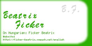 beatrix ficker business card